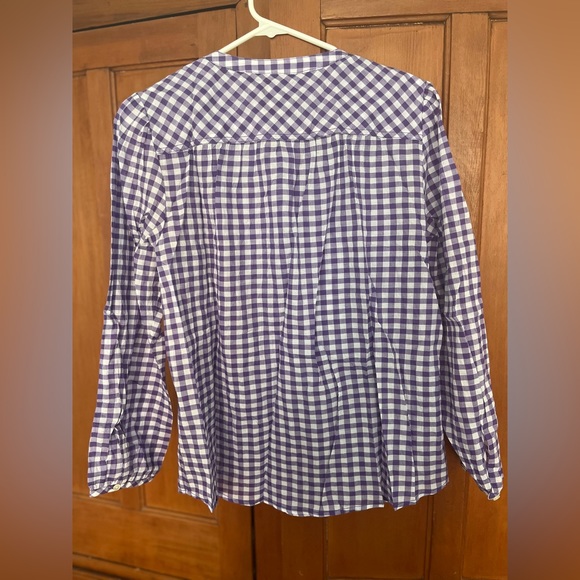 J Crew NEW purple gingham summer top M - Picture 4 of 4